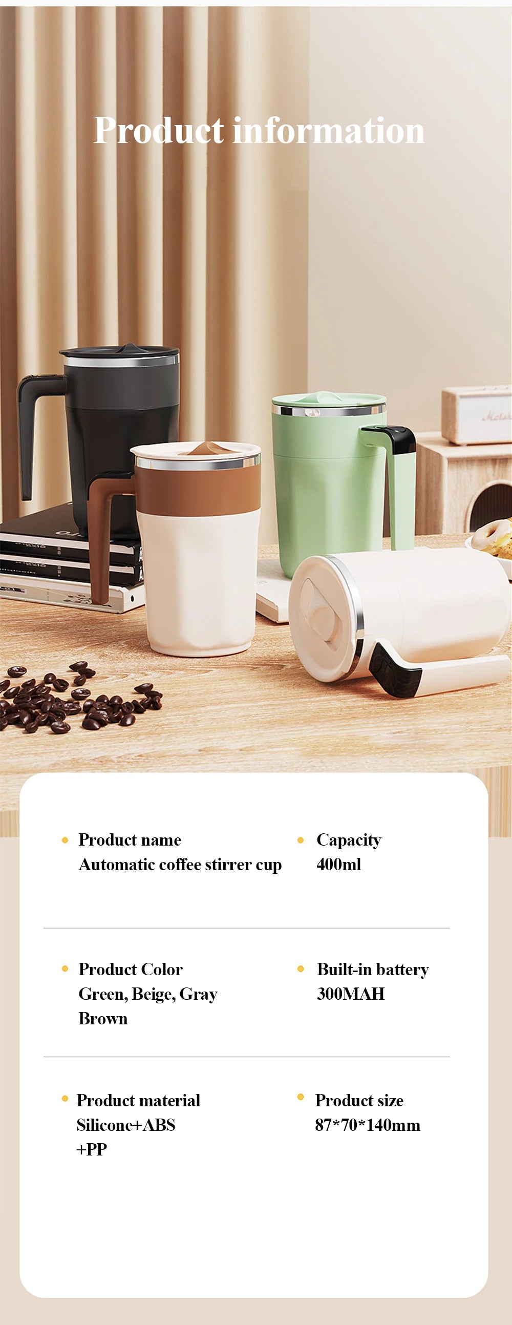 Self Stirring Mug With Temperature Display