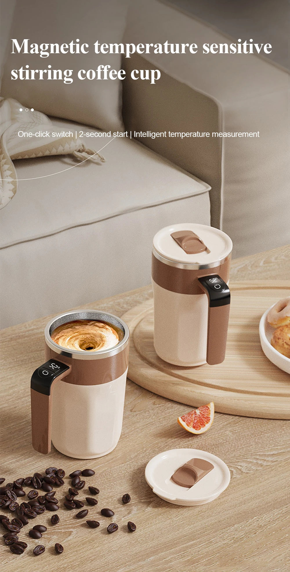 Self Stirring Mug With Temperature Display