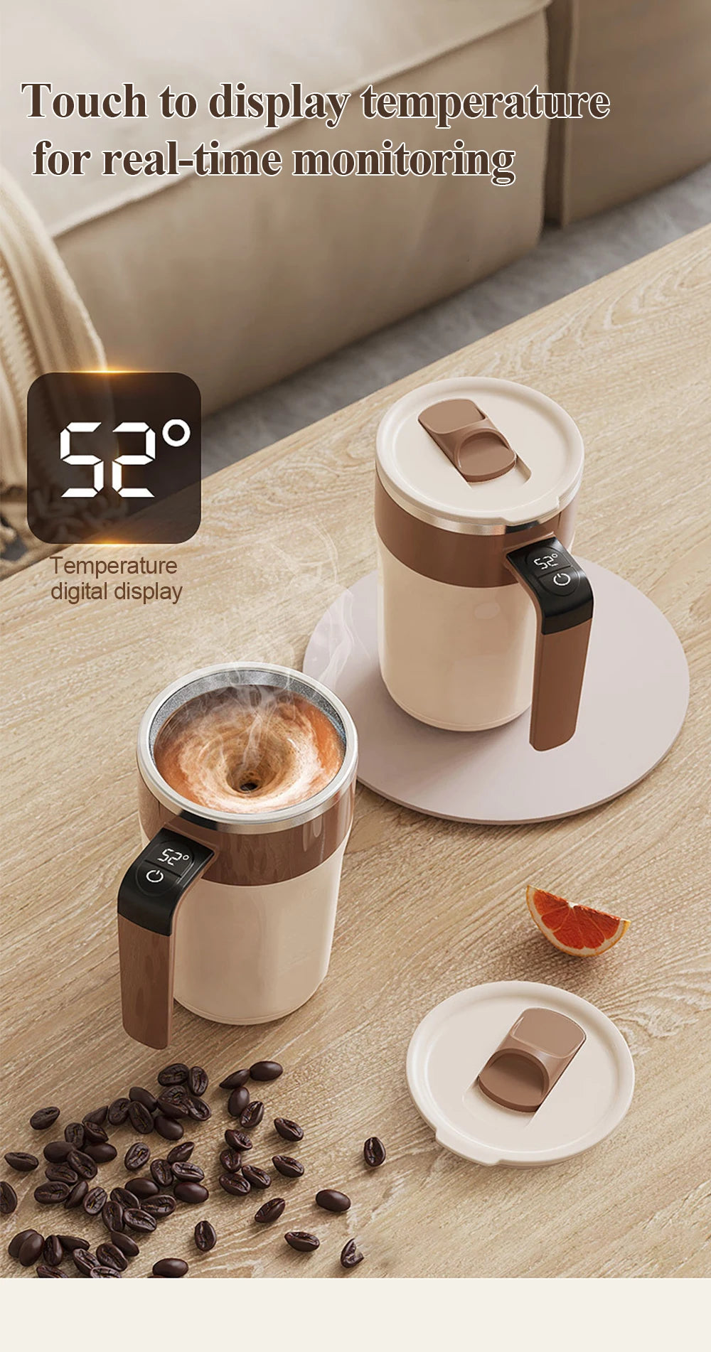 Self Stirring Mug With Temperature Display